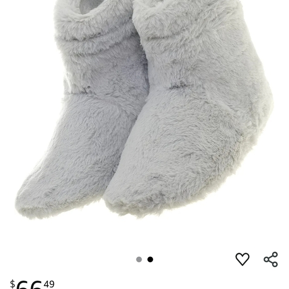 BNWT Aroma Home Lavender Faux Fur Microwaveable Slippers Sz US 6/9 Cozy Gift - Picture 2 of 8